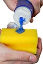 Sponge with a cleaner
