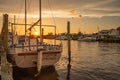 Sponge Fishing Boat at Sunset in Tarpon Springs