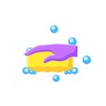 Sponge foaming flat icon. Color illustration