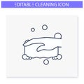 Sponge foaming line icon. Editable illustration