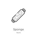 sponge icon vector from sauna collection. Thin line sponge outline icon vector illustration. Outline, thin line sponge icon for