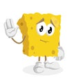Sponge mascot and background goodbye pose