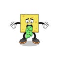 sponge mascot cartoon vomiting