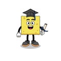 sponge mascot with graduation pose