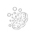 Sponge with bubbles water cleaner underwater clean Royalty Free Stock Photo