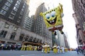 Spongebob on city street in Macy's parade Royalty Free Stock Photo