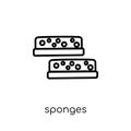 Sponges icon. Trendy modern flat linear vector Sponges icon on w