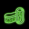 sponges shoe care neon glow icon illustration