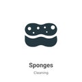 Sponges vector icon on white background. Flat vector sponges icon symbol sign from modern cleaning collection for mobile concept