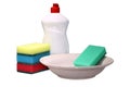 Sponges for washing dishes on isolate white background, sponges for washing dishes.Washing dishes, cleaning. Kitchen accessories Royalty Free Stock Photo