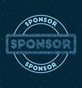 Sponsor. Glowing round badge. Royalty Free Stock Photo