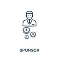 Sponsor icon outline style. Thin line creative Sponsor icon for logo, graphic design and more