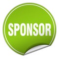 Sponsor round green sticker