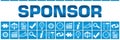Sponsor Blue Box Grid Business Symbols Royalty Free Stock Photo