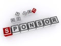 sponsor word block on white Royalty Free Stock Photo