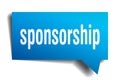 Sponsorship blue 3d speech bubble Royalty Free Stock Photo