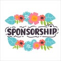 sponsorship hand drawing lettering word on white, Royalty Free Stock Photo