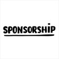 sponsorship hand drawing lettering word on white. Royalty Free Stock Photo