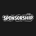 sponsorship hand drawing lettering word on white Royalty Free Stock Photo
