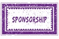 SPONSORSHIP in magenta grunge square frame stamp