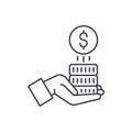 Sponsorship money line icon concept. Sponsorship money vector linear illustration, symbol, sign