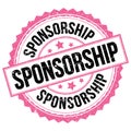 SPONSORSHIP text on pink-black round stamp sign