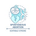 Spontaneous abortion blue concept icon