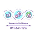 Spontaneous meal skipping concept icon