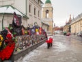 A spontaneous memorial to the fallen soldiers of the Wagner PMC in Moscow.