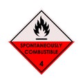 Spontaneously combustible color element. Hazardous material vector icon.