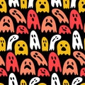 Spook bogey ghost seamless pattern for halloween textile and wrapping paper design