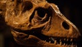 Spooky animal skull, jaw bone, and teeth in close up view generated by AI Royalty Free Stock Photo