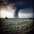 aproaching tornado. AI generated illustration