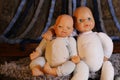 Spooky baby dolls close up Royalty Free Stock Photo