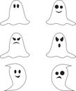 Spooky Black and White Ghost Illustrations