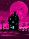 Spooky castle and bats. EPS 8