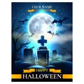 Vector spooky cemetery graves for halloween party