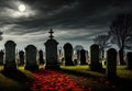 Spooky Cemetery Scene: Eerie Backgrounds.