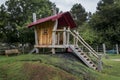 Spooky childrens wooden playhouse Royalty Free Stock Photo