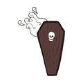 spooky comic cartoon coffin