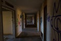 A spooky corridor in a abandoned hotel Royalty Free Stock Photo