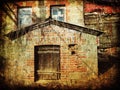 Spooky delapidated brick house Royalty Free Stock Photo