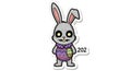 Spooky Easter Bunny with Egg and Number 202 Royalty Free Stock Photo