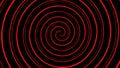 Spooky eerie spiral of red & black ink spinning and spiraling in a rotating seamless repeating loop