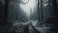 Spooky forest mystery dark, surreal, and full of danger generated by AI