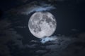 Spooky Full Halloween Moon Framed by Clouds Royalty Free Stock Photo