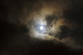 Spooky full moon eerie night sky with clouds Royalty Free Stock Photo