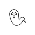 Spooky ghost line icon