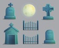 Spooky graveyard items for game design