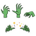 Horror Witch Cartoon Hand Gesture